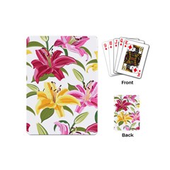 Lily-flower-seamless-pattern-white-background 001 Playing Cards Single Design (mini)