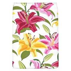 Lily-flower-seamless-pattern-white-background 001 Removable Flap Cover (l) by nate14shop