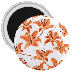 Lily-flower-seamless-pattern-white-background 3  Magnets