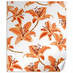 Lily-flower-seamless-pattern-white-background Canvas 8  X 10 