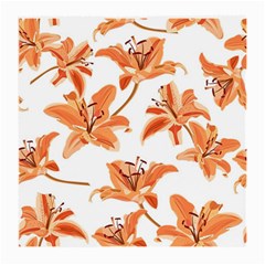 Lily-flower-seamless-pattern-white-background Medium Glasses Cloth by nate14shop