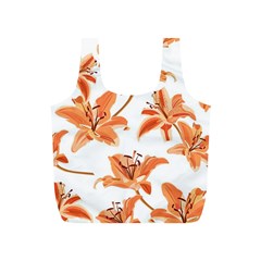 Lily-flower-seamless-pattern-white-background Full Print Recycle Bag (s) by nate14shop