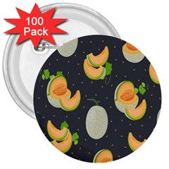 Melon-whole-slice-seamless-pattern 3  Buttons (100 Pack) 