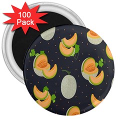 Melon-whole-slice-seamless-pattern 3  Magnets (100 Pack) by nate14shop