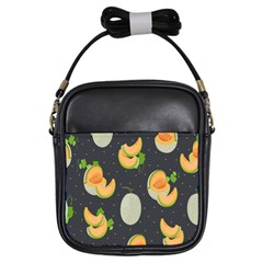 Melon-whole-slice-seamless-pattern Girls Sling Bag by nate14shop