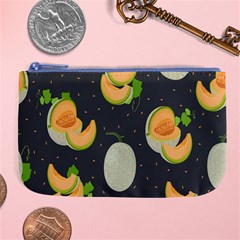 Melon-whole-slice-seamless-pattern Large Coin Purse by nate14shop