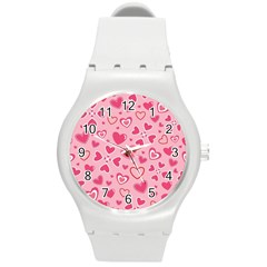 Scattered-love-cherry-blossom-background-seamless-pattern Round Plastic Sport Watch (m) by nate14shop