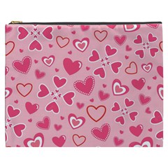 Scattered-love-cherry-blossom-background-seamless-pattern Cosmetic Bag (xxxl)