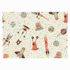 Seamless-background-with-spaceships-stars Large Glasses Cloth (2 Sides) by nate14shop