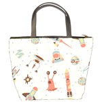 Seamless-background-with-spaceships-stars Bucket Bag Back