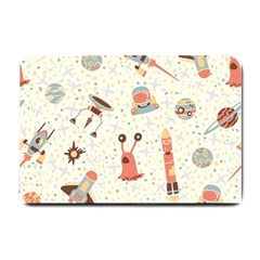 Seamless-background-with-spaceships-stars Small Doormat  by nate14shop