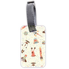 Seamless-background-with-spaceships-stars Luggage Tag (two Sides) by nate14shop