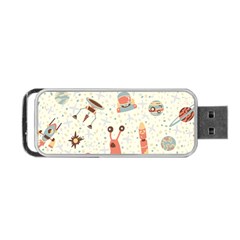 Seamless-background-with-spaceships-stars Portable Usb Flash (one Side) by nate14shop