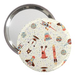 Seamless-background-with-spaceships-stars 3  Handbag Mirrors by nate14shop