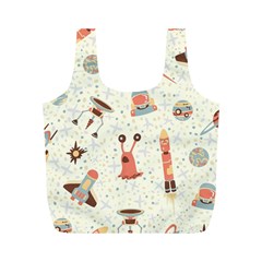 Seamless-background-with-spaceships-stars Full Print Recycle Bag (m)