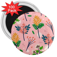 Seamless-floral-pattern 001 3  Magnets (100 Pack) by nate14shop