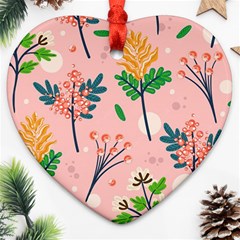 Seamless-floral-pattern 001 Ornament (heart) by nate14shop