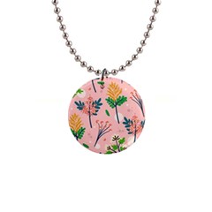 Seamless-floral-pattern 001 1  Button Necklace by nate14shop