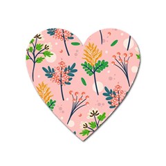 Seamless-floral-pattern 001 Heart Magnet by nate14shop