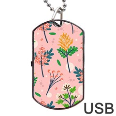 Seamless-floral-pattern 001 Dog Tag Usb Flash (two Sides) by nate14shop