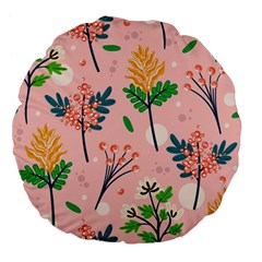 Seamless-floral-pattern 001 Large 18  Premium Flano Round Cushions by nate14shop