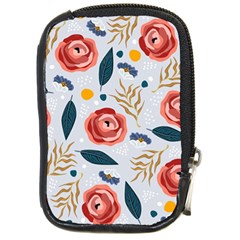 Seamless-floral-pattern Compact Camera Leather Case by nate14shop