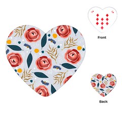 Seamless-floral-pattern Playing Cards Single Design (heart) by nate14shop