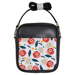 Seamless-floral-pattern Girls Sling Bag by nate14shop