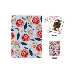 Seamless-floral-pattern Playing Cards Single Design (mini) by nate14shop