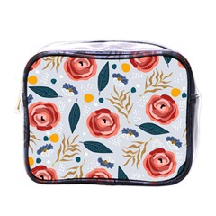 Seamless-floral-pattern Mini Toiletries Bag (one Side) by nate14shop