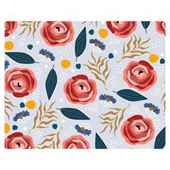 Seamless-floral-pattern Double Sided Flano Blanket (medium)  by nate14shop