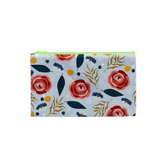 Seamless-floral-pattern Cosmetic Bag (xs) by nate14shop