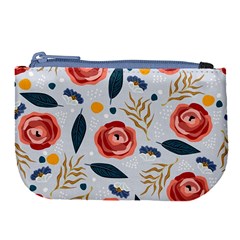 Seamless-floral-pattern Large Coin Purse by nate14shop