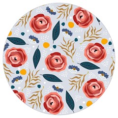 Seamless-floral-pattern Round Trivet by nate14shop