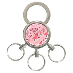 Seamless-pattern-with-flamingo 3-ring Key Chain