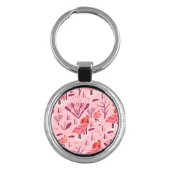 Seamless-pattern-with-flamingo Key Chain (round) by nate14shop