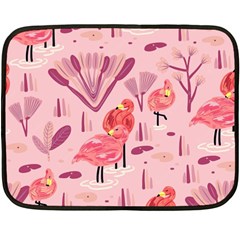 Seamless-pattern-with-flamingo Double Sided Fleece Blanket (mini)  by nate14shop