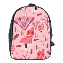 Seamless-pattern-with-flamingo School Bag (xl) by nate14shop