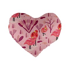 Seamless-pattern-with-flamingo Standard 16  Premium Heart Shape Cushions by nate14shop