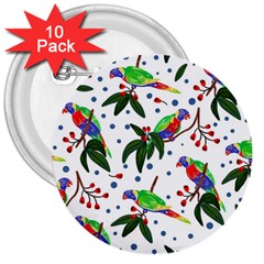 Seamless-pattern-with-parrot 3  Buttons (10 Pack)  by nate14shop