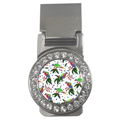 Seamless-pattern-with-parrot Money Clips (cz)  by nate14shop