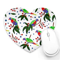 Seamless-pattern-with-parrot Heart Mousepads by nate14shop