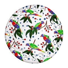 Seamless-pattern-with-parrot Ornament (round Filigree)