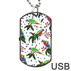 Seamless-pattern-with-parrot Dog Tag Usb Flash (two Sides) by nate14shop