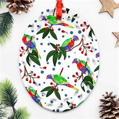 Seamless-pattern-with-parrot Ornament (oval Filigree) by nate14shop