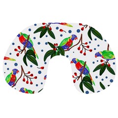 Seamless-pattern-with-parrot Travel Neck Pillow by nate14shop