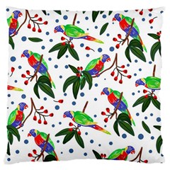 Seamless-pattern-with-parrot Large Flano Cushion Case (one Side) by nate14shop