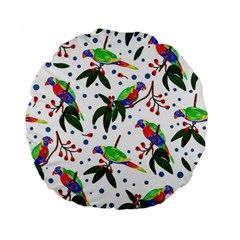 Seamless-pattern-with-parrot Standard 15  Premium Flano Round Cushions by nate14shop