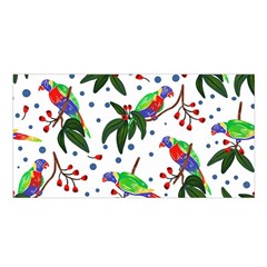 Seamless-pattern-with-parrot Satin Shawl 45  X 80  by nate14shop