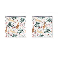 Seamless-pattern-with-rabbit Cufflinks (square) by nate14shop